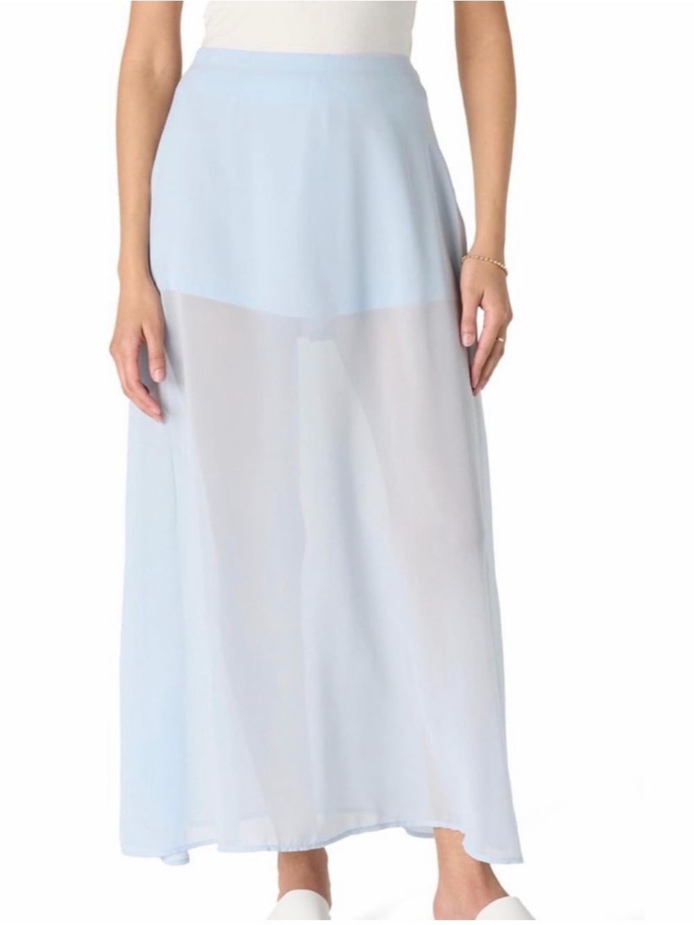 The Drop Sheer Light Blue Maxi Skirt NWT